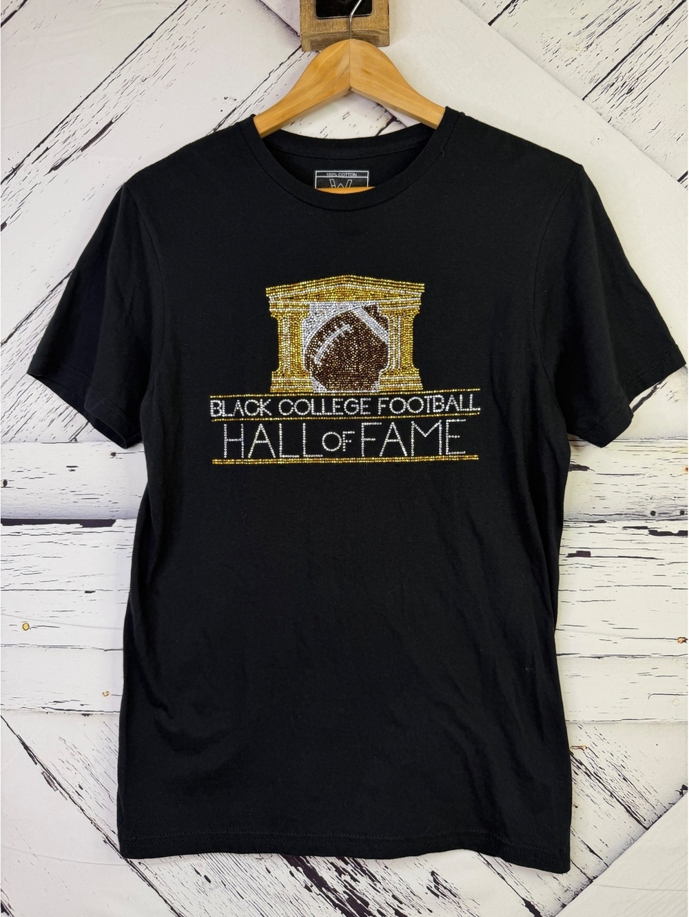 Black College Football Hall of Fame Women's Rhinestone T-Shirt Small